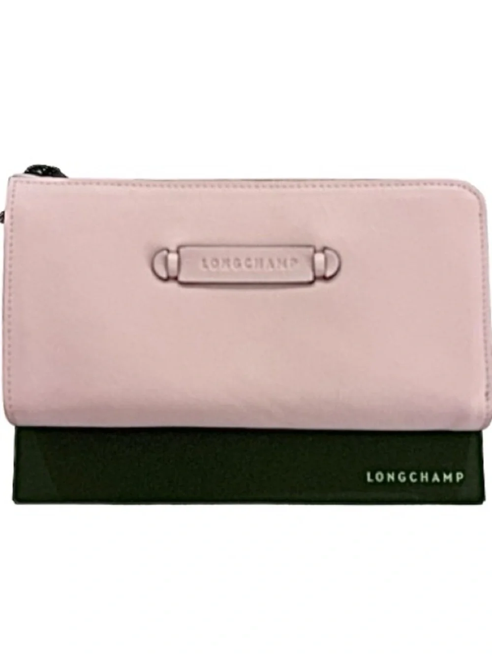 🆕- Longchamp Leather 3/4 Zip Continental Wallet- Light Pink